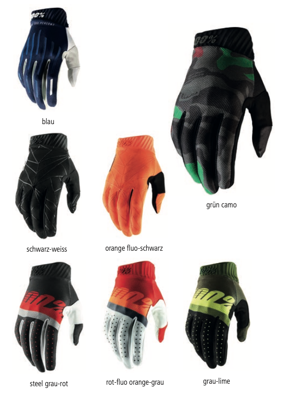 100 % Handschuh Ridefit 4 Größen // 7 Modelle
