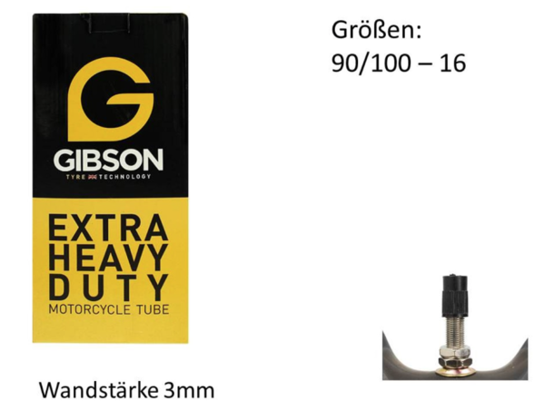 Gibson Schlauch Cross, Zoll: 16, Extra HD 3mm, Ventil TR6, 3.50,90/100-16