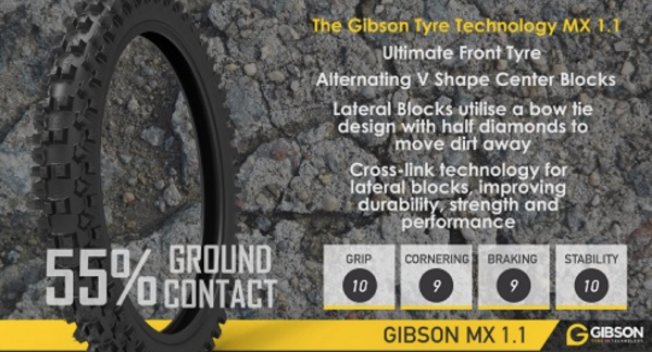 Gibson Reifen 80/100-21, TT, MX 1.1 front, N.H.S Factory