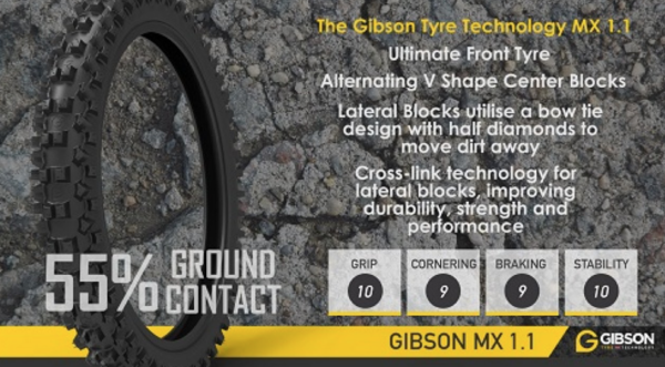 Gibson Reifen 70/100-19, TT, MX 1.1 front, N.H.S
