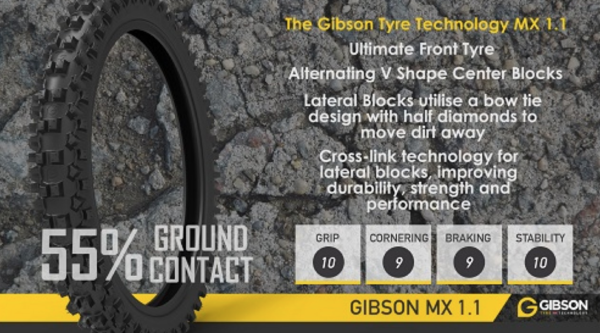 Gibson Reifen 70/100-17, TT, MX 1.1 front, N.H.S