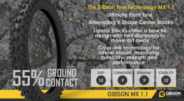 Gibson Reifen 60/100-12, TT, MX 1.1 front, N.H.S